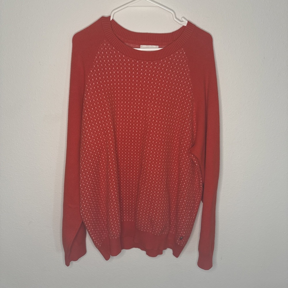 Free Assembly Men's XXL Crew Neck Texture Stitch Red Sweater Preppy Casual
